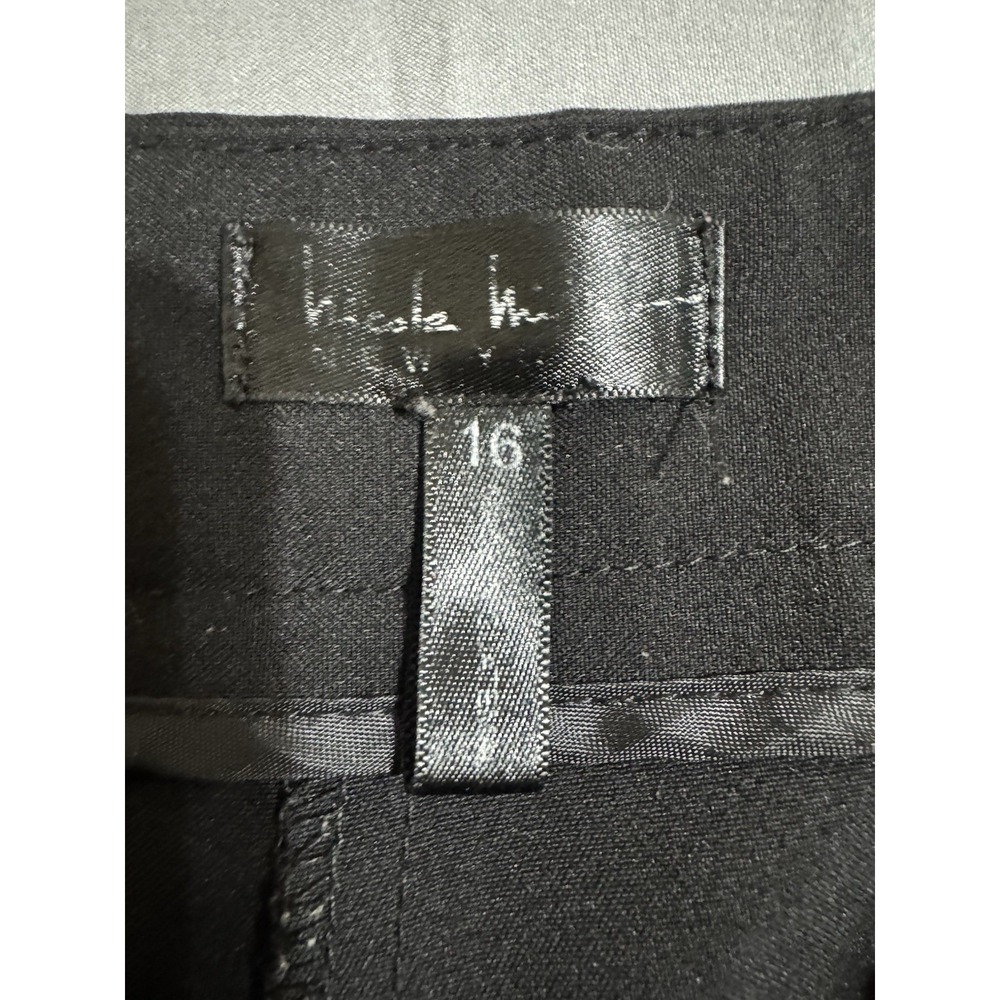 Nicole Miller Black Wide Leg Dress Pants Size 16 Career Work Trousers - Picture 2 of 6